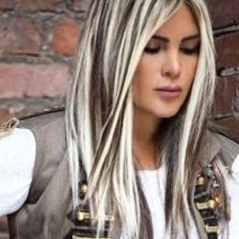 Mit strähnen schwarz blonden Strähnen blonde,