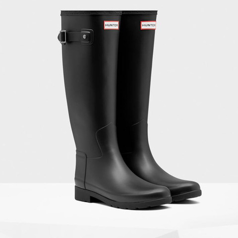 Schwarze Hunter Boots Matt Entsteht Spater Ein Knick Fashion Winter Herbst