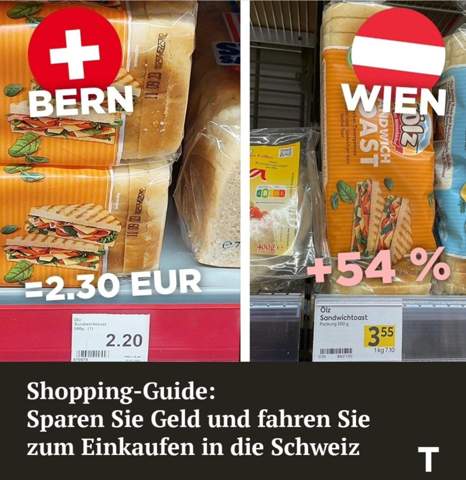 Schweiz billiger als Österreich?