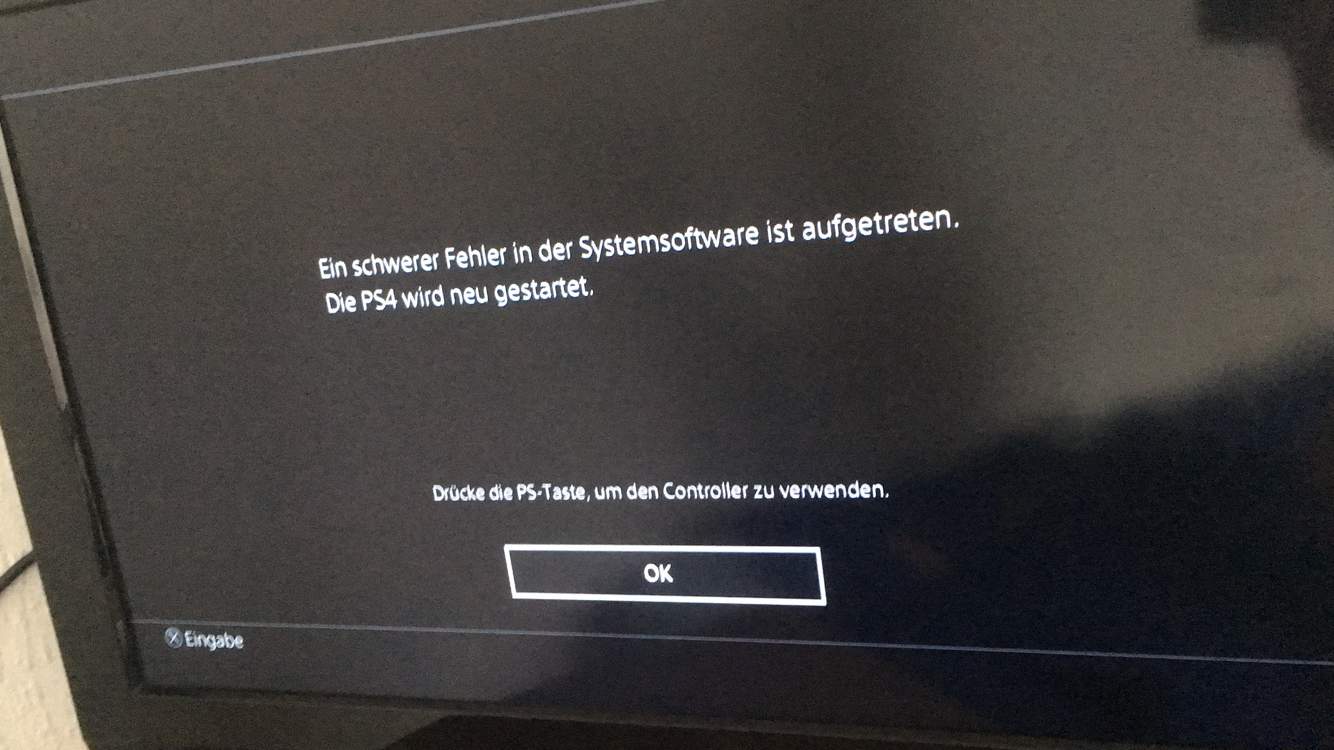 Schwerer fehler in der systemsoftware? (Computer, PlayStation 4, zocken)