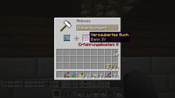 Schwert Verzaubern bei Minecraft?