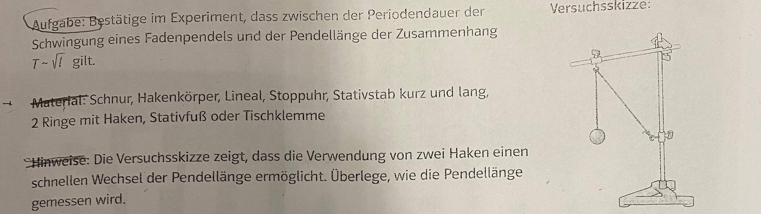 Schwingung Fadenpendel Physik? (Schule, Studium, Wissen)