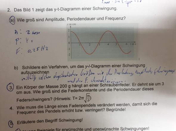 Schwingungen Y T Diagramm Physik