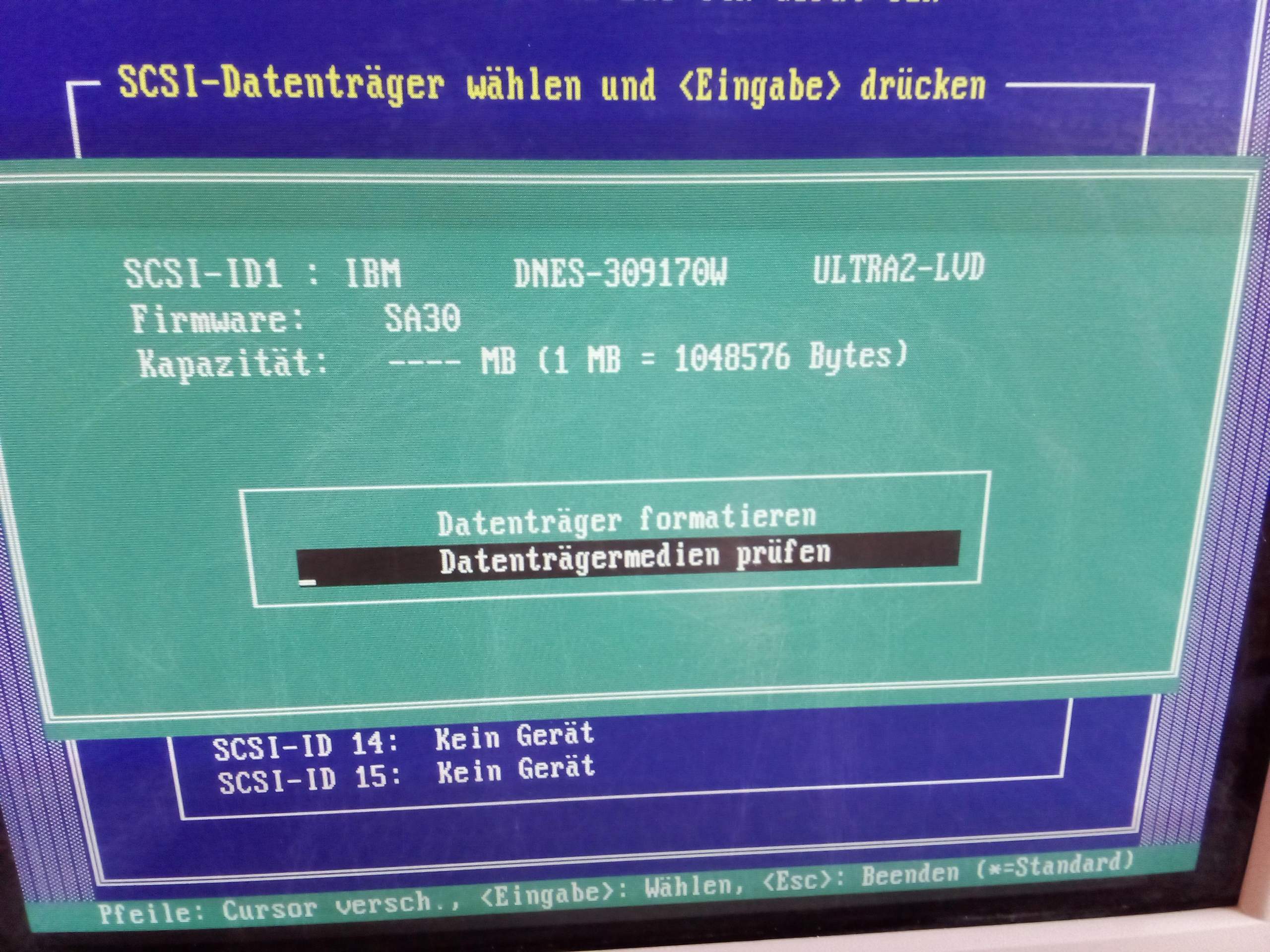 SCSI Festplatte wird nicht erkannt? (formatieren, HDD, retro)