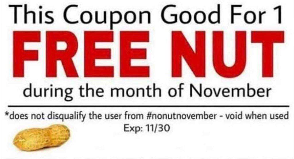 1. "No Nut November" Free Coupon Codes - wide 3
