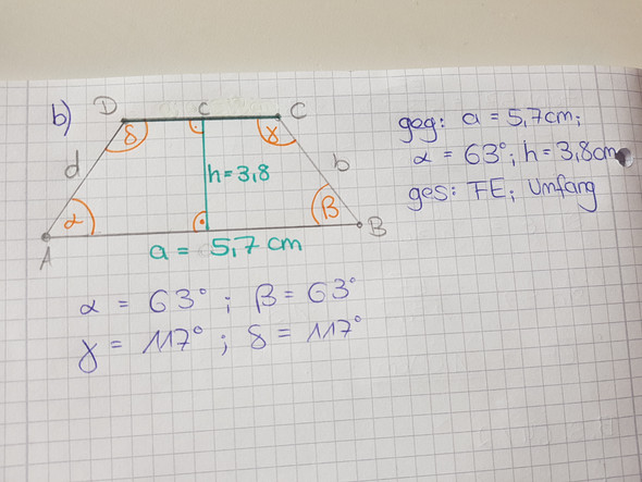Seiten Beim Gleichschenkligen Trapez Berechnen Schule Mathe Mathematik