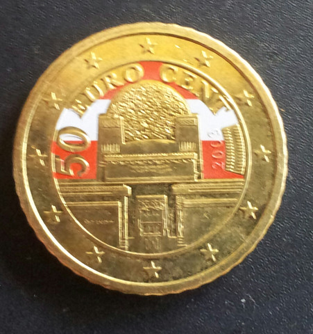 Die farbige 50 Cent Münze - (Münzen, Cent, 50 cent)