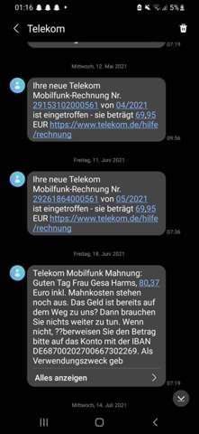 Seltsame SMS von Telekom?