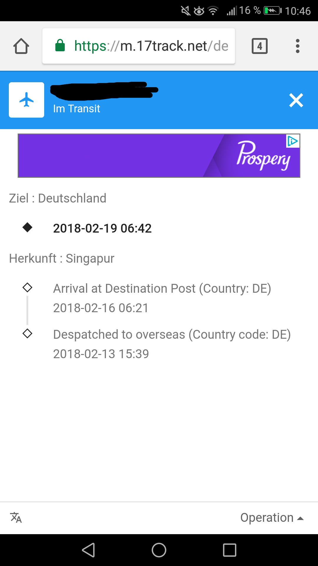 Seltsamer DHL Status, keine Beschreibung, nur ein Strich, was kann das bedeuten? (Paket ...