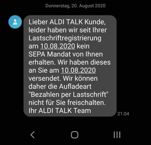 Sepa Mandat wurde nicht freigeschaltet, trotz ich das Sepa Mandat Sepa Mandat wurde nicht freigeschaltet, trotz ich das Sepa Mandat