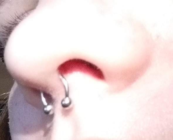 Septum Zu Weit Unten Piercing Falsch Septum Zu Weit Unten Piercing Falsch