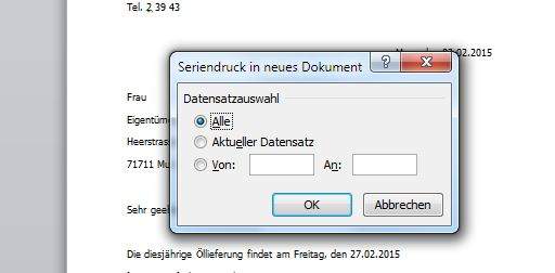 Serienbrief Word Mit Adressen Aus Excel Briefanzahl Begrenzen Computer Pc Windows