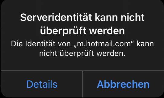 Serveridentität kann nicht überprüft werden n? (Computer, Apple, iPhone)