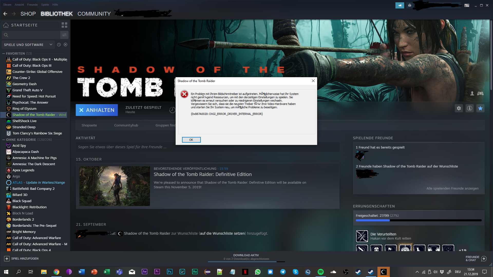 Shadow of the Tomb Raider lässt sich nicht starten? (Computer, Technik