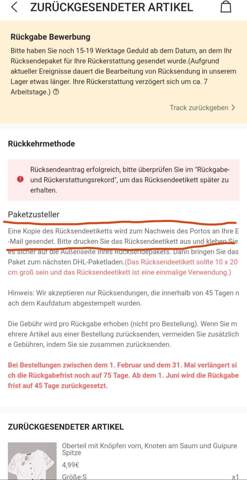 Shein Rucksendeetikett Per E Mail Online Shopping Rucksendung Ruckerstattung