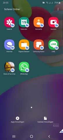 Sicherer Ordner Samsung Technik Handy Apps