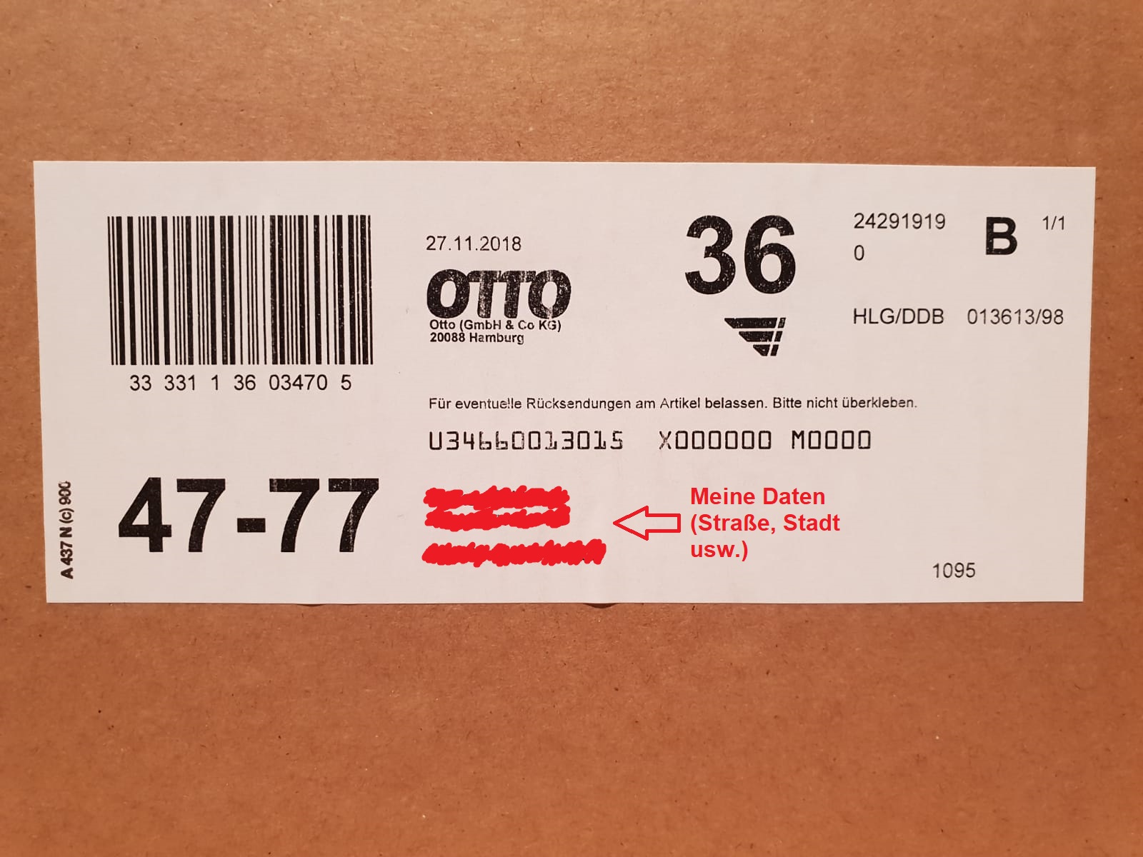 Sieht Der Retourenschein Von Otto De So Aus Computer Lieferung Hermes