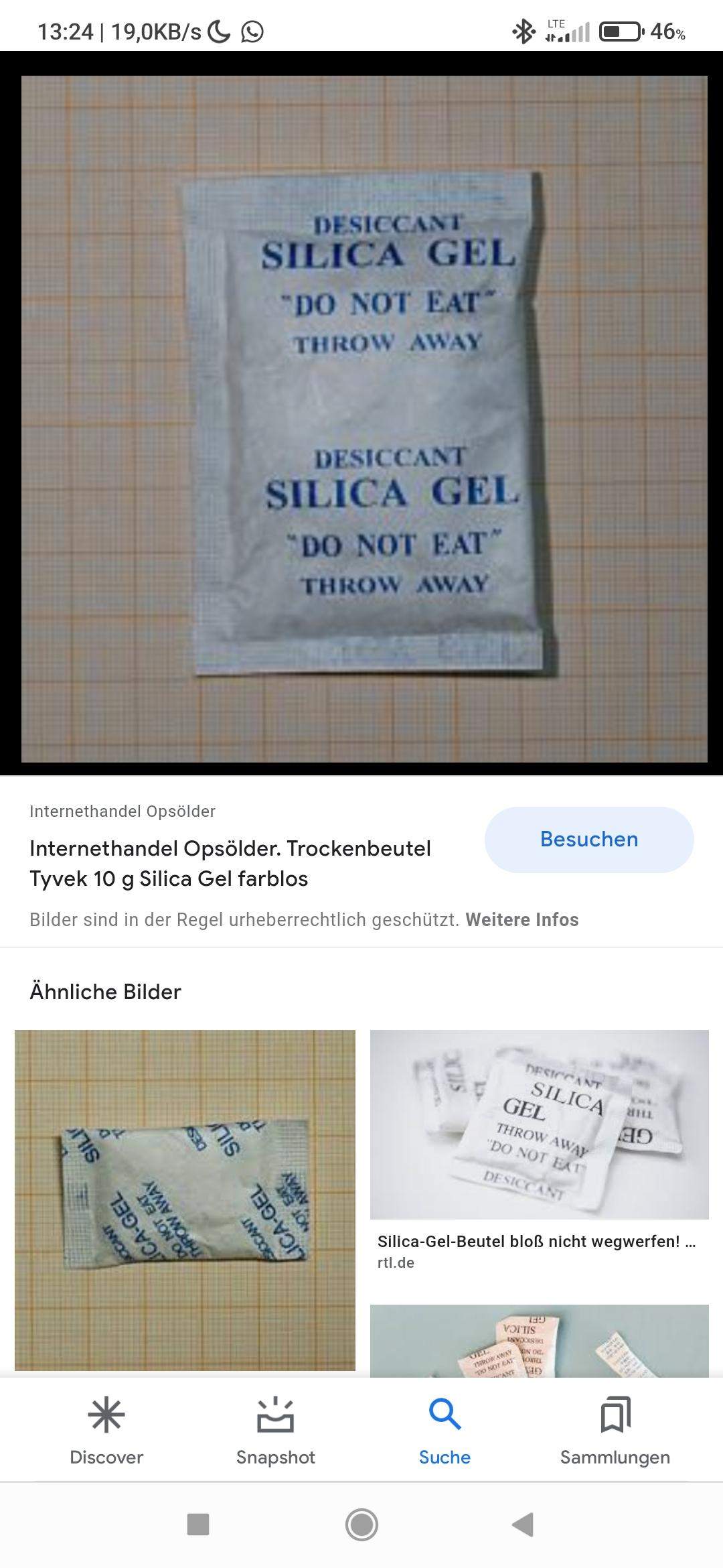 Silicagel und Blaugel gegessen? (Essen)