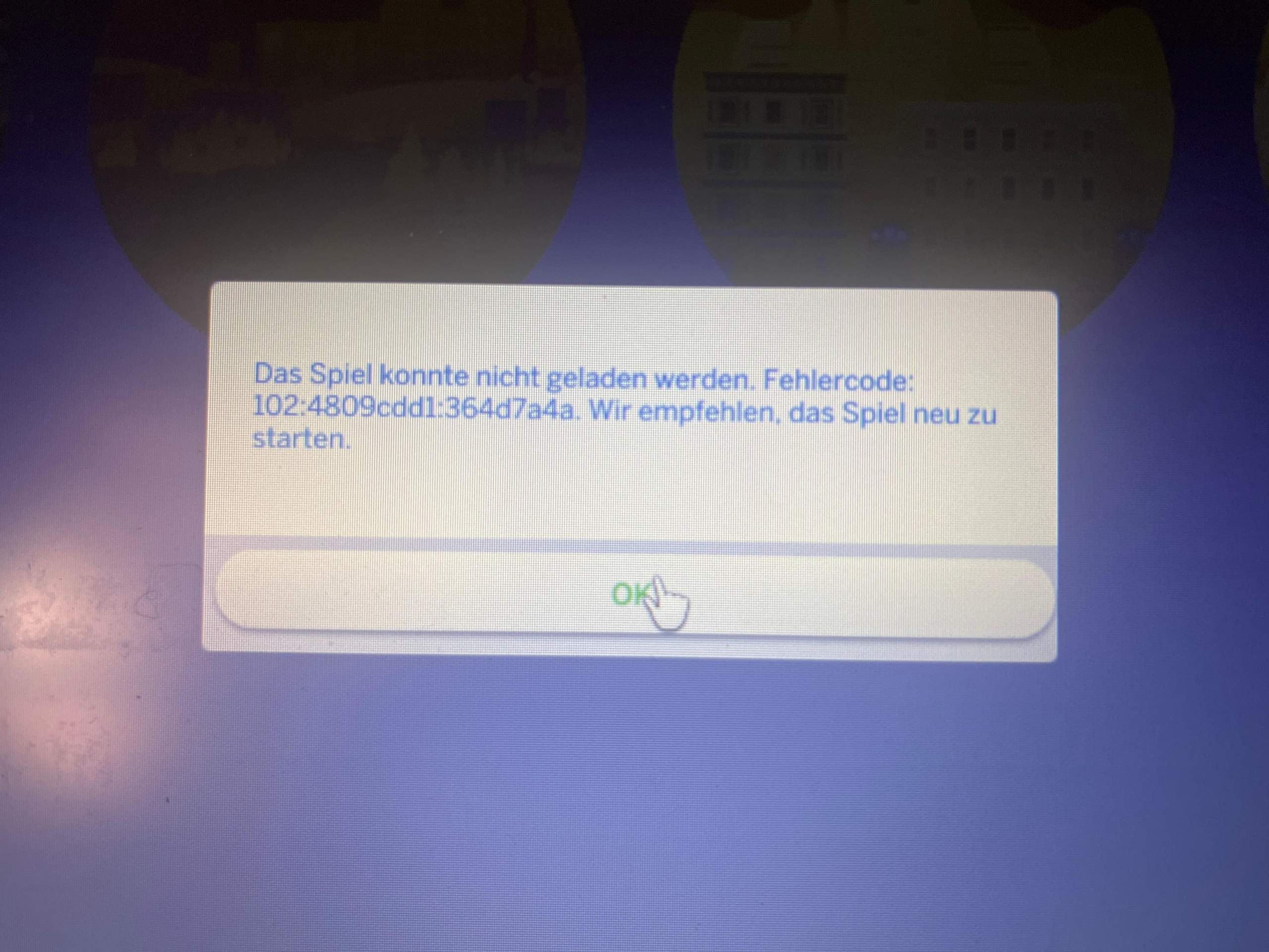 Sims 4 Fehlercode? (Laptop, EA)