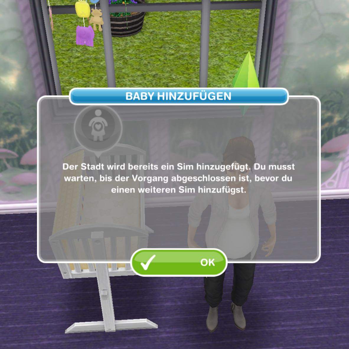 Sims FreePlay sims entbindet nicht? (Spiele, Die Sims FreePlay)