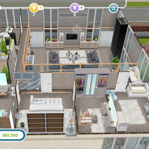 Das ist ein Screenshot aus dem 2. Stock eines Architekten Hauses.  - (Sims, Freispiel)