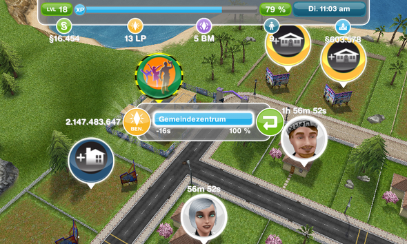 das Bild mit dem doofen Gemeindezentrum :D - (Fehler, Sims, Die Sims FreePlay)