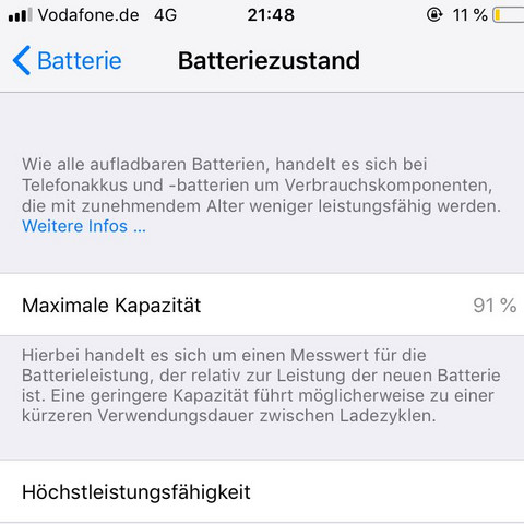 Sind 91 Akku Kapazitat Noch In Ordnung Technik Handy Technologie Sind 91 Akku Kapazitat Noch In Ordnung Technik Handy Technologie