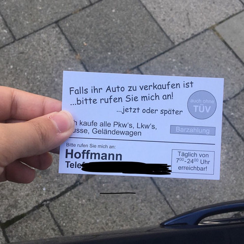 Sind Diese Autohandler Serios Visitenkartenverteiler Auto Bayern Visitenkarten