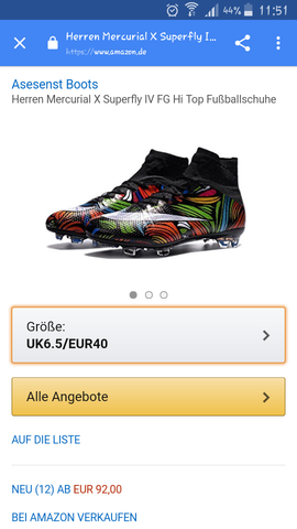 92€ bei Amazon - (Fußballschuhe, fake-oder-original)