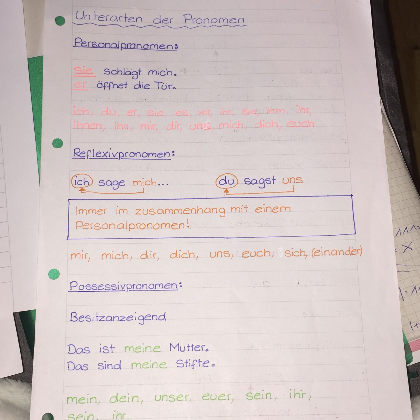 Sind Diese Merkblatter Auf Franzosich Und Deutsch Richtig Franzosisch Verb Pronomen