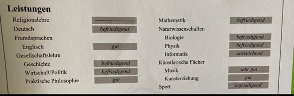 Sind diese Zeugnis Noten ok? (Schule) Sind diese Zeugnis Noten ok? (Schule)