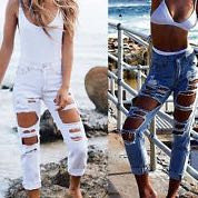 Skinny Jeans Mit Grossen Lochern Mode Fashion Loch