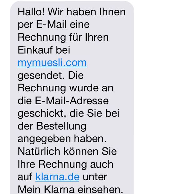 Ist Diese Sms Von Klarna Betrug Online Shop Rechnung Fake