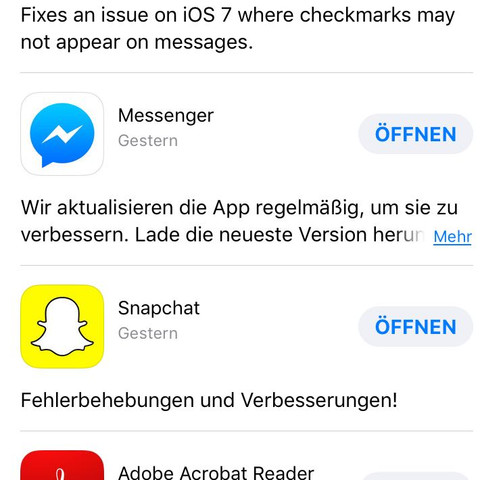Snapchat Update gestern das letzte mal gemacht. - (Technik, Handy, Technologie)