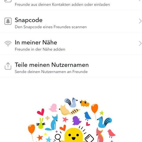 Hier werden ja normalerweise Vorschläge angezeigt, aber bei mir irgendwie nicht? - (Snapchat, Kontakt, Vorschlag)