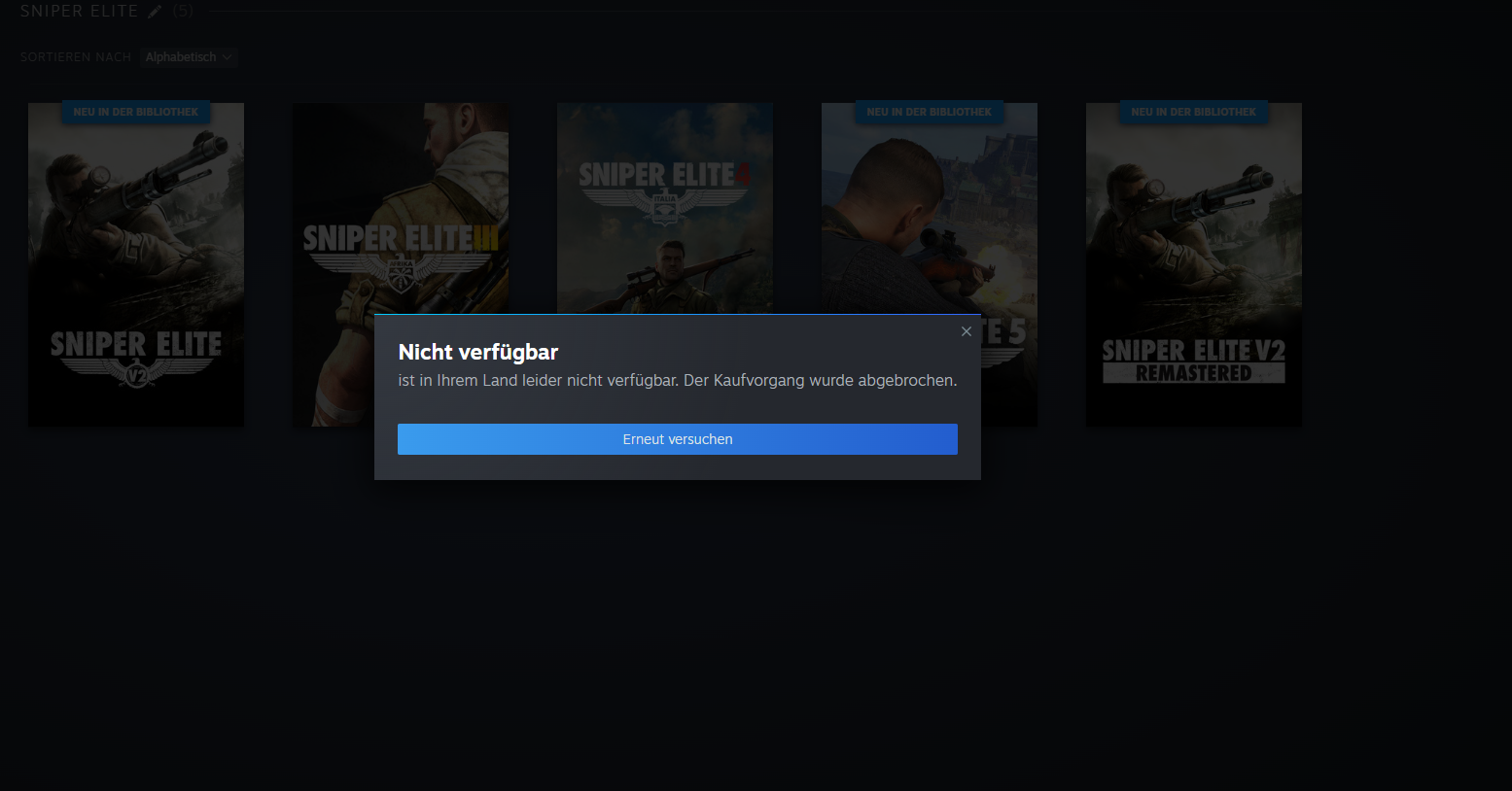 Sniper Elite Key/Auf Steam Nicht verfügbar/VPN zur Hilfe nehmen? (Steam ...