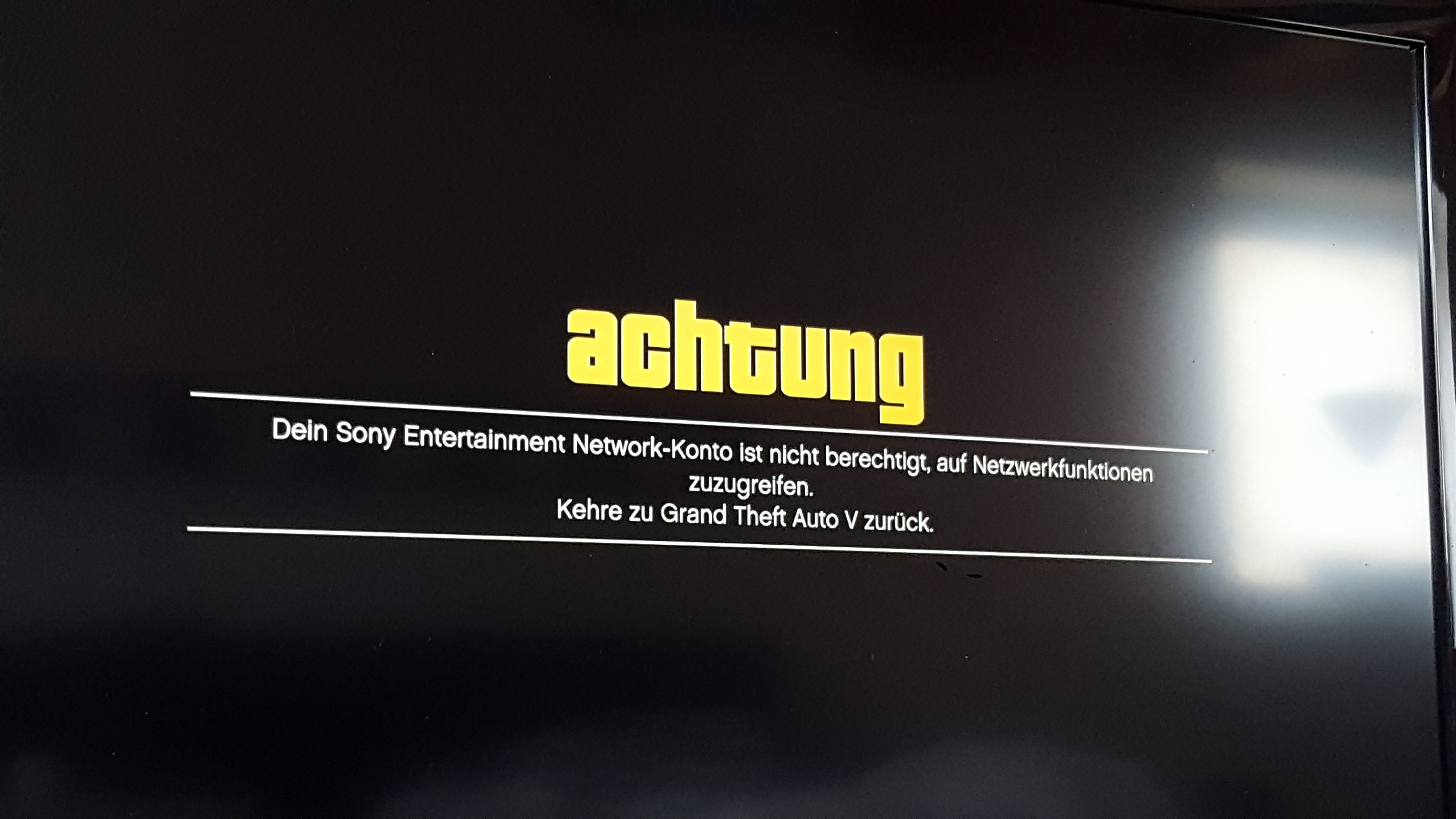 Sony Entertainment Network konto nicht berechtigt für ...