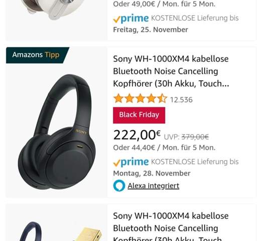 Sony WH- 1000XM4 wirklich besonders günstig mit 222€?
