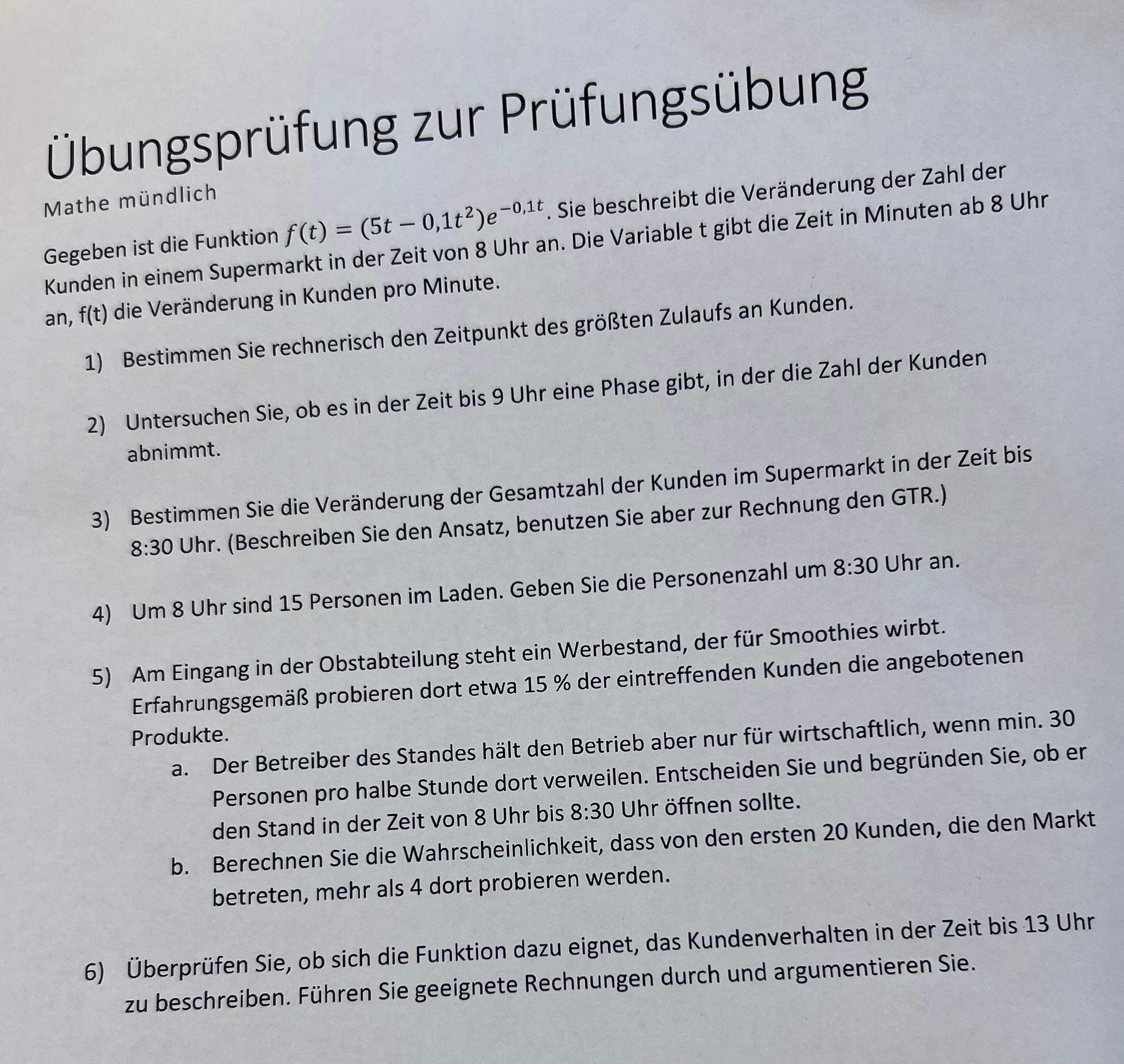 sos mathe abi mündliche prüfung efunktion!? (Mathematik, Abitur, Abiturprüfung)