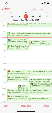 Spam in Kalender App auf iPhone?