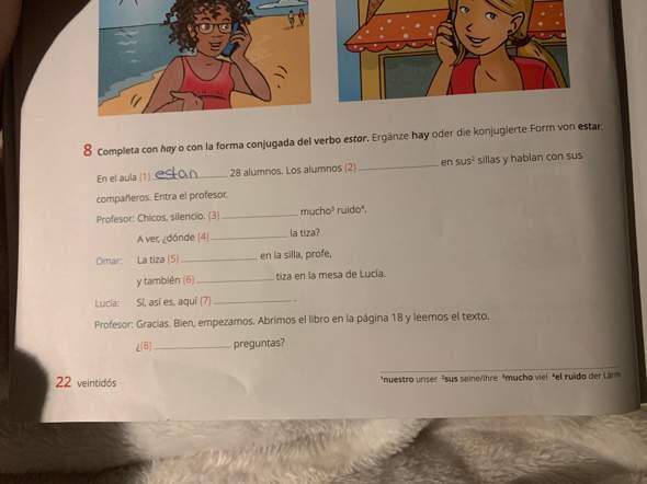Spanisch Hay Oder Estar Was Gehort In Die Lucken Schule Sprache Lernen