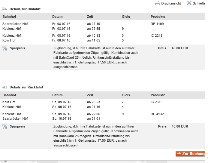 Sparpreis der Deutschen Bahn, Welche Züge? (Ticket, fahren