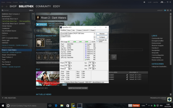 Mein SpeedFan Fenster (damals war der GPU noch da ) - (PC, Speedfan)