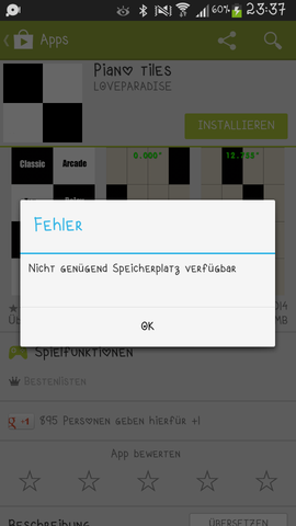 "Speicher voll" - (Handy, Smartphone, App)