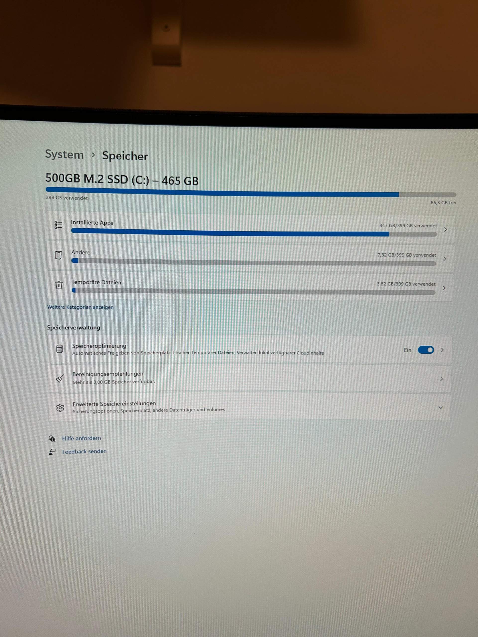 Speicher von pc voll obwohl wenige apps? (Festplatte)