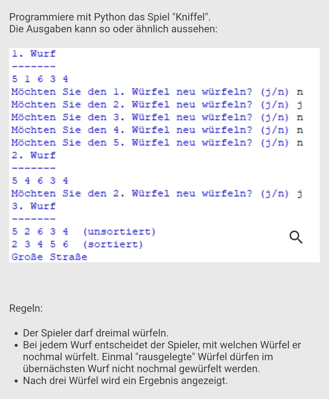 Spiel Programmieren Python Programmieren Lernen Kniffel