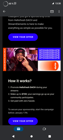 Sponsoring von Hellofresh?