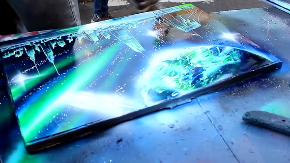 Worauf Sprayen die? - (Kunst, sprayer)