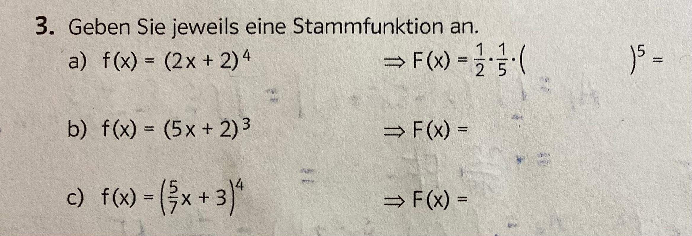 Stammfunktion? (rechnen, Funktion, Gleichungen)