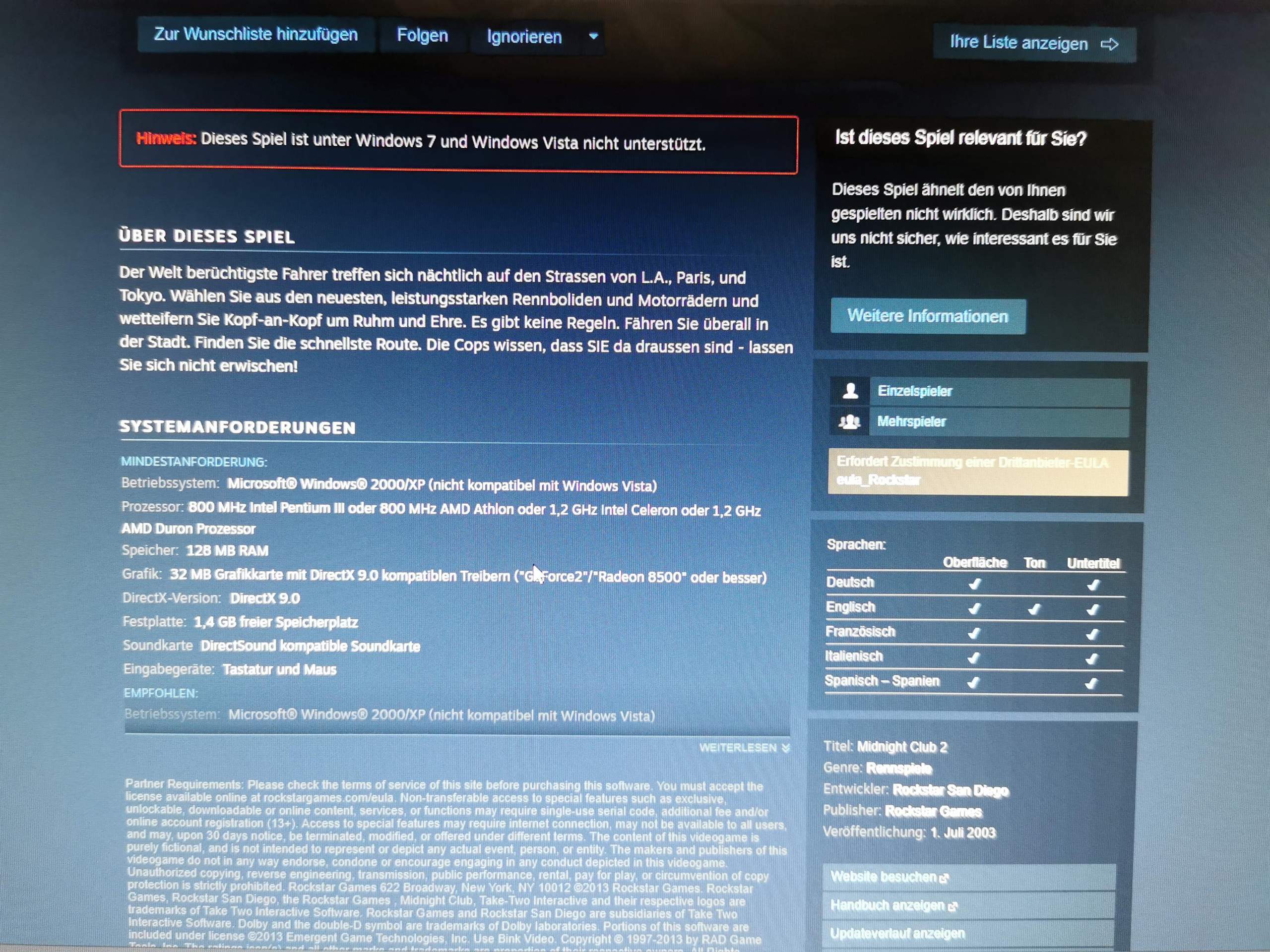 Steam Spiel wird angezeigt, aber kann nicht gekauft werden? Technik, PC)
